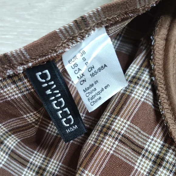 H&M Brown Plaid Camisole Top - Picture 5 of 16